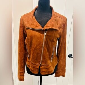White House Black Market Chic Suede Moto Jacket Leather S